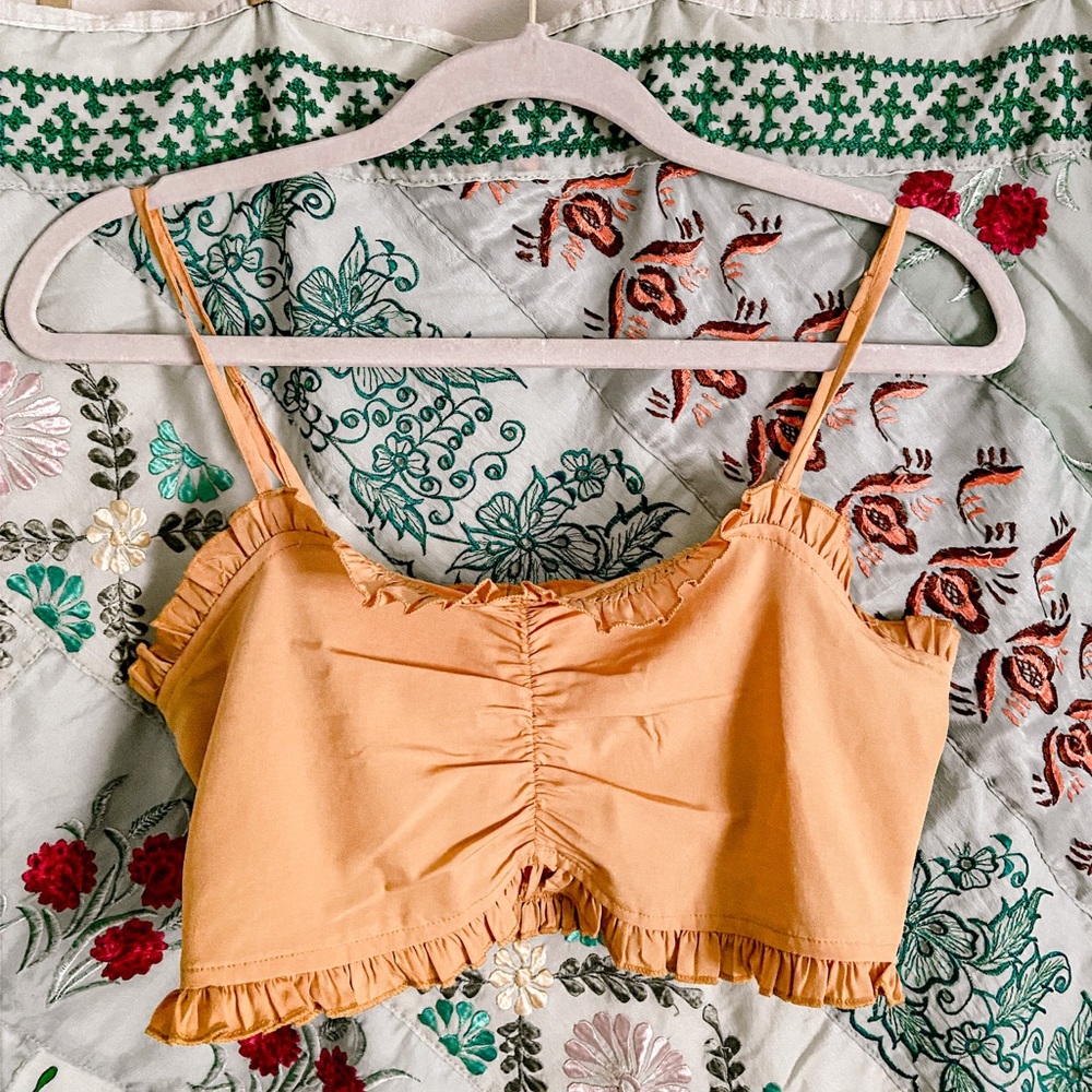 Urban outfitters yellow cropped tank top